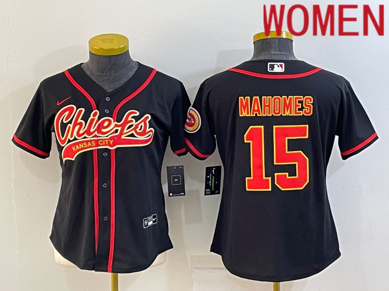 Women Kansas City Chiefs #15 Mahomes Black 2022 Nike Co branded NFL Jerseys->san francisco 49ers->NFL Jersey